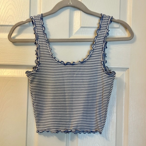 Forever 21 Lettuce Trim Striped Tank Top - Picture 6 of 6